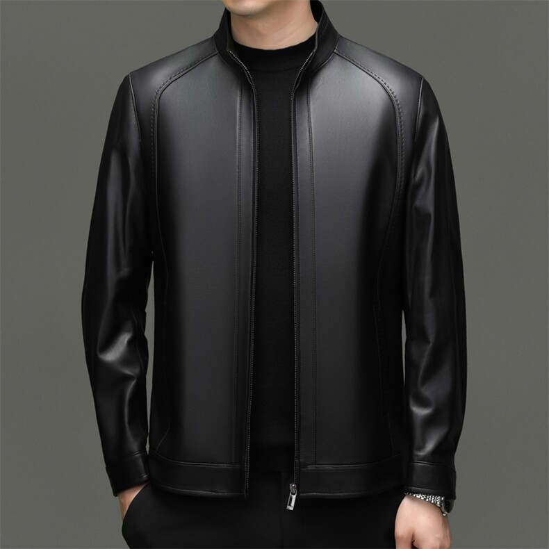 BG-T2517春秋款海宁男式头层绵羊皮真皮皮衣立翻领修身休闲夹克，男装皮衣，电商B360A（原721A）