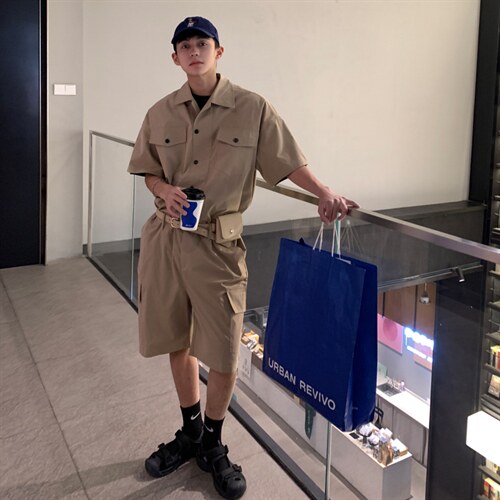 【2025春夏】港风日系复古连体裤工装男连体衣女送皮带腰包，男装工装外套，星座112A