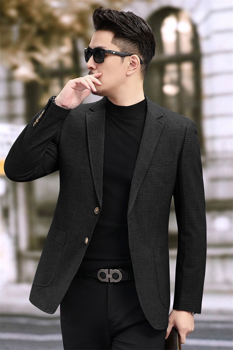 新款春季新款便西男士格子西装休闲西服外套7817P145225,男装西服套装,电商D225-1