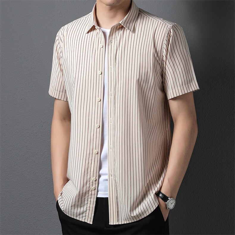 F-PD2211男式2023年夏季新款衬衫男短袖休闲衬衣P66,男装衬衫,电商B360