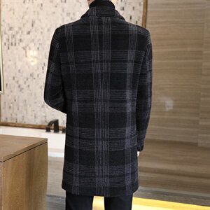 2020高品质秋冬男士毛呢大衣修身时尚西装领风衣外套N07P180图片