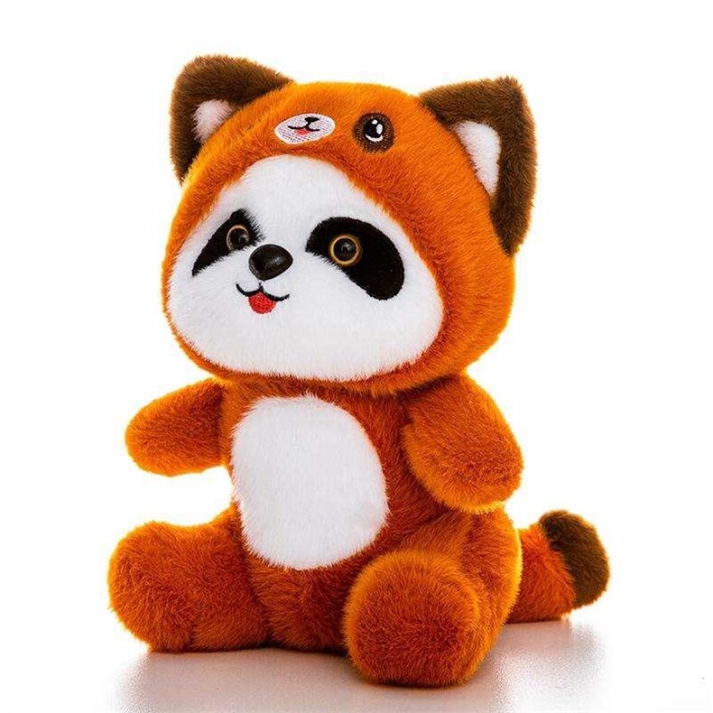 欧貂熊猫变身浣熊可爱爆款毛绒公仔精品八寸玩具玩偶一袋一百个，童话毛绒
