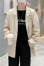 2023秋冬新款男士轻熟风休闲西服男单西潮牌港风韩版潮流毛呢外套，男装西服，星座505-2（原电商A260-1)