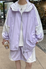 夏季时尚夹克衫防晒衣套装运动风连帽防晒服男XZ514-2-1613-P98，男装防晒衣，星座514-2(原B239)