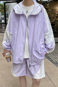 夏季时尚夹克衫防晒衣套装 运动风连帽防晒服男 XZ514-2-1613-P98图片