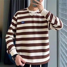 卫衣新款男上衣长袖T恤潮流时尚条纹打底衫潮牌男装WY03-P39，男装T恤，星座208-5