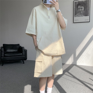 A30-特p58夏季泡泡纱运动短袖短裤套装男帅气两件套,春季宝宝穿衣搭配原则图片