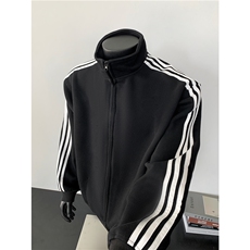 F241013-P55三条杠短款卫衣外套春秋棒球服秋季初秋运动早秋穿搭，女装短外套，星座617A-2