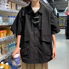 日系复古立体多口袋工装短袖衬衫P42，男装衬衫，星座1116-2