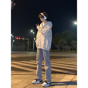 美式hiphop纯色修身直筒牛仔裤 控价68图片