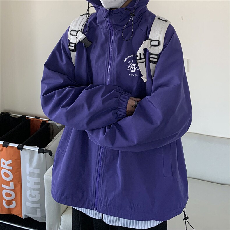 港风24新款春季时尚潮流美式连帽高品质防水夹克外套F55,男装夹克,电商A247