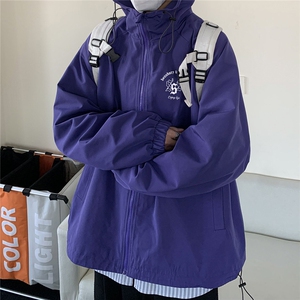 港风24新款春季时尚潮流美式连帽高品质防水夹克外套F55图片