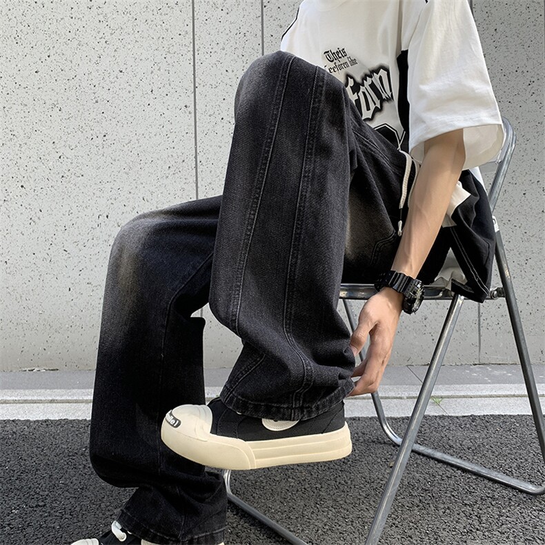 2024新款美式vibe潮流牛仔裤痞帅水洗做旧直筒男式现货K8110-P43,男装牛仔裤,星座512-3