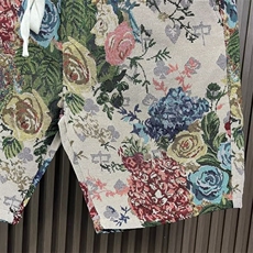 民族风花色提花休闲短裤男女夏季潮牌直筒时尚情侣装裤子D30200，男装牛仔裤，星座601-2