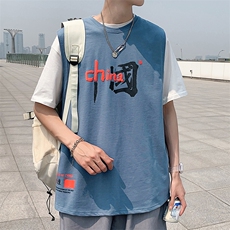 夏季港风宽松青少年休闲背心TC1108-P25，男装T恤，星座717