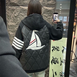 网络图现货连帽棉服刺绣潮牌宽松飞行员夹克棉衣外套RX88-P75图片