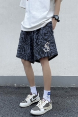 2023夏季新款港风刺绣扎染迷彩运动宽松休闲短裤五分裤DK255-P32，男装休闲裤，星座313A(原308A-2)