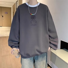 印花卫衣男2025年春秋季韩版新款圆领宽松上衣打底衫港风潮流，男装T恤，星座506A