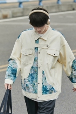2025港风风植物花卉刺绣夹克男大码潮美式外套男Jk7806P95，男装夹克，星座227-7