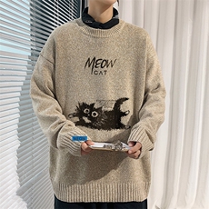！秋冬加厚品质圆领毛衣男大码针织衫百搭学生线衫M208P45，男装针织衫/毛衣，电商B220