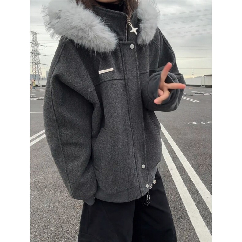 1506-1/M3671/P86大毛领派克棉服男女冬季保暖连帽棉衣情侣潮牌,男装棉衣,星座1506-1