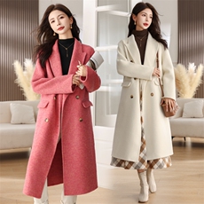 现货新款冬装2023年宽松简约气质双面羊绒高级感羊绒大衣70毛，女装双面呢大衣，韩蜜菓