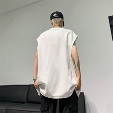 2024春夏季新款男休闲圆领无袖解构拉链T恤BT01P35，男装T恤，星座1116-2