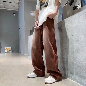 美式高街牛仔裤水洗复古做旧宽松直筒百搭坠感裤男夏N0809-P50图片
