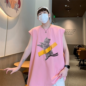 直播抖音得物品质纯棉250克重磅男无袖背心T恤T566P28控39图片