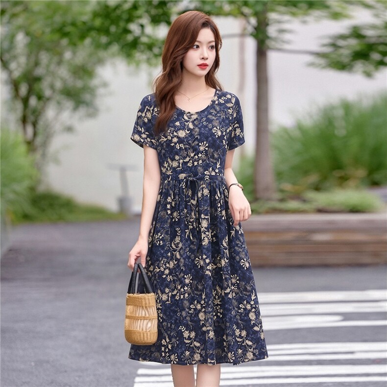 夏装新款优雅时尚印花连衣裙,女装连衣裙,姿衣坊