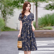 夏装新款优雅时尚印花连衣裙，女装连衣裙，姿衣坊