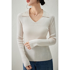 秋冬新款百搭气质套头纯色羊毛衫女通勤2024年秋季时尚潮流，女装羊毛衫，凯思米羊绒