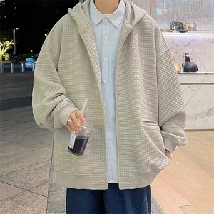 男秋季2023新款长袖夹克华夫格玉米粒薄外套JW50P48图片