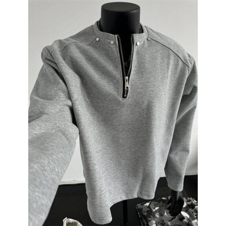 现货美式复古设计感运动男女休闲宽松垫肩卫衣长袖外套L6609-p39,男装卫衣,星座1008