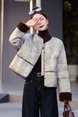 新中式提花国风羽绒服女2024冬新款小个子爆款气质保暖白鸭绒外套，女装羽绒服，橙子家