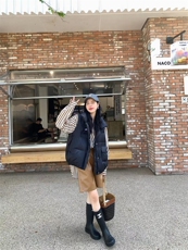 羽绒马甲女2022秋冬新款加厚保暖连帽马夹外穿坎肩，女装马甲，川哲