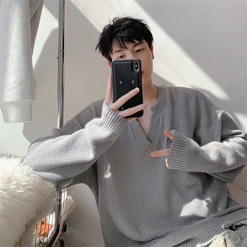 毛衣男秋冬新款港风宽松针织毛衫MYA7-P58图片
