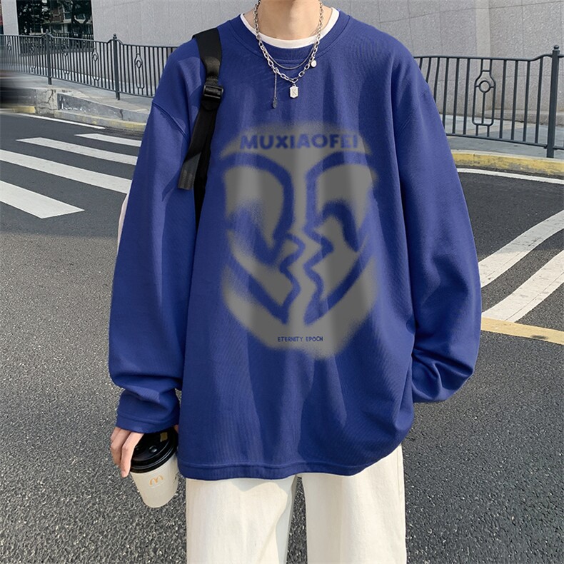 抖音供货、秋季现货舒适棉宽松重磅长袖T恤D223A-CT2325-特P28,男装T恤,电商019-1