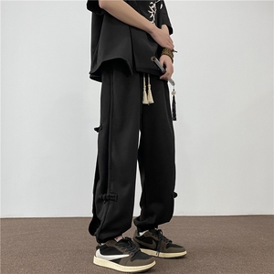抖音品质百搭新中式风盘扣束脚宽松休闲裤B315-K24049-p55控78图片