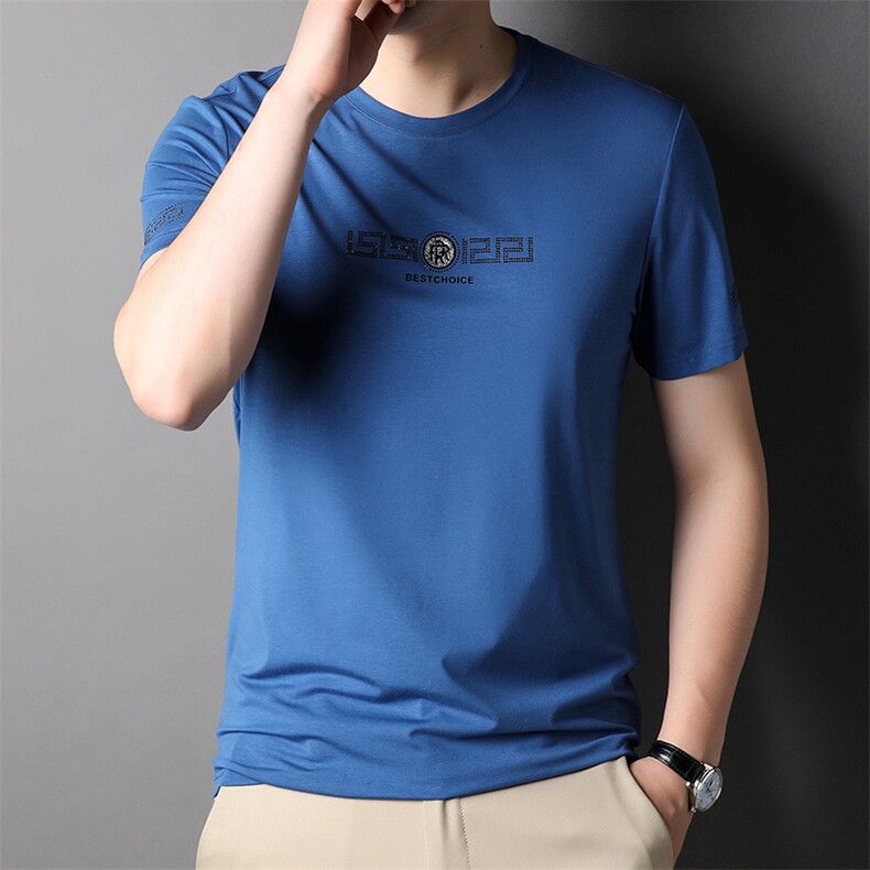 D22804钱塘2020-2夏季圆领男士短袖休闲T恤精品高端P54,男装T恤,钱塘207-2