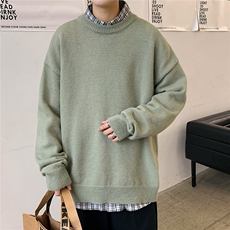1港风圆领套头中性潮流大码M-5XL印花针织毛衣男7979P45加绒P55，男装针织衫/毛衣，星座226-2