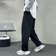 男宽松贴标休闲长裤潮流百搭阔腿裤A329-K8717-P65，男装休闲裤，电商A329