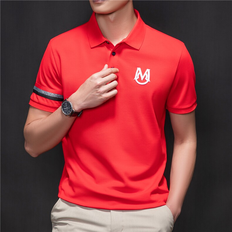 POLO衫男士短袖t恤翻领2023夏季新款潮牌休闲商务男装上衣,男装T恤,电商B212（原钱塘6029）