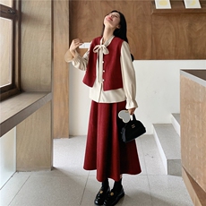 【新年红新款已出货】高品质连衣裙三件套2C059-2603P175K298，女装套装/套裙，2C059