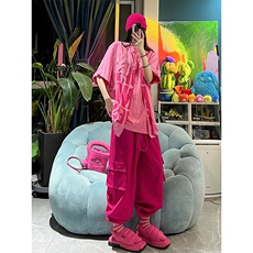 B221美式ins街头hiphop宽松休闲薄款冰丝工装裤LK23124-P60控78，男装休闲裤，电商B221