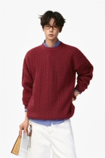 红色圣诞新年毛衣保暖内搭针织衫休闲套头上衣5Q1144-TP5098，男装针织衫/毛衣，电商A102