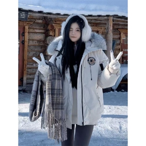 现货 美式宽松加厚工装保暖棉服可拆卸毛领MY809/P105图片