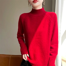 重磅加厚100纯羊毛衫女半高领保暖打底针织衫2025秋冬新法式毛衣，女装羊毛衫，郡淞羊绒