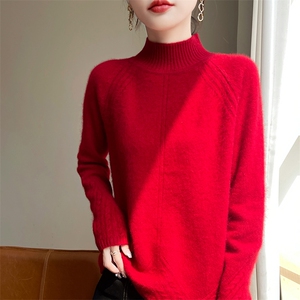 重磅加厚100纯羊毛衫女半高领保暖打底针织衫2025秋冬新法式毛衣图片