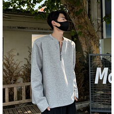 现货半拉链解构小众设计感垫肩卫衣男春秋cleanfit重磅L6609-p39，男装卫衣，星座1008